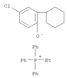 Molecular Structure of 93840-94-9 (ethyltriphenylphosphonium, salt with 4-chloro-2-cyclohexylphenol (1:1))